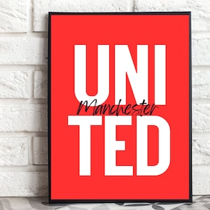 Manchester United Print - Red Football A4 Digital Wall Art Home Decor Downloadable Print