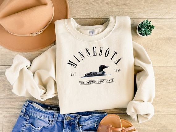 Minnesota State Bird Embroidered Crewneck - Common Loon