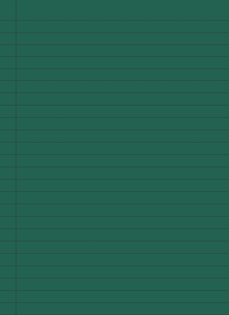 Puede incluir: Un cuaderno verde oscuro con l&iacute;neas horizontales y un margen vertical en el lado izquierdo. Las l&iacute;neas son de un tono verde m&aacute;s oscuro, creando un contraste sutil. El cuaderno est&aacute; en blanco.