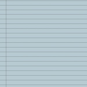 May include: A light blue, lined paper with a vertical margin on the left side. The lines are horizontal and evenly spaced, creating a grid-like pattern. The paper is blank, ready for writing or drawing.