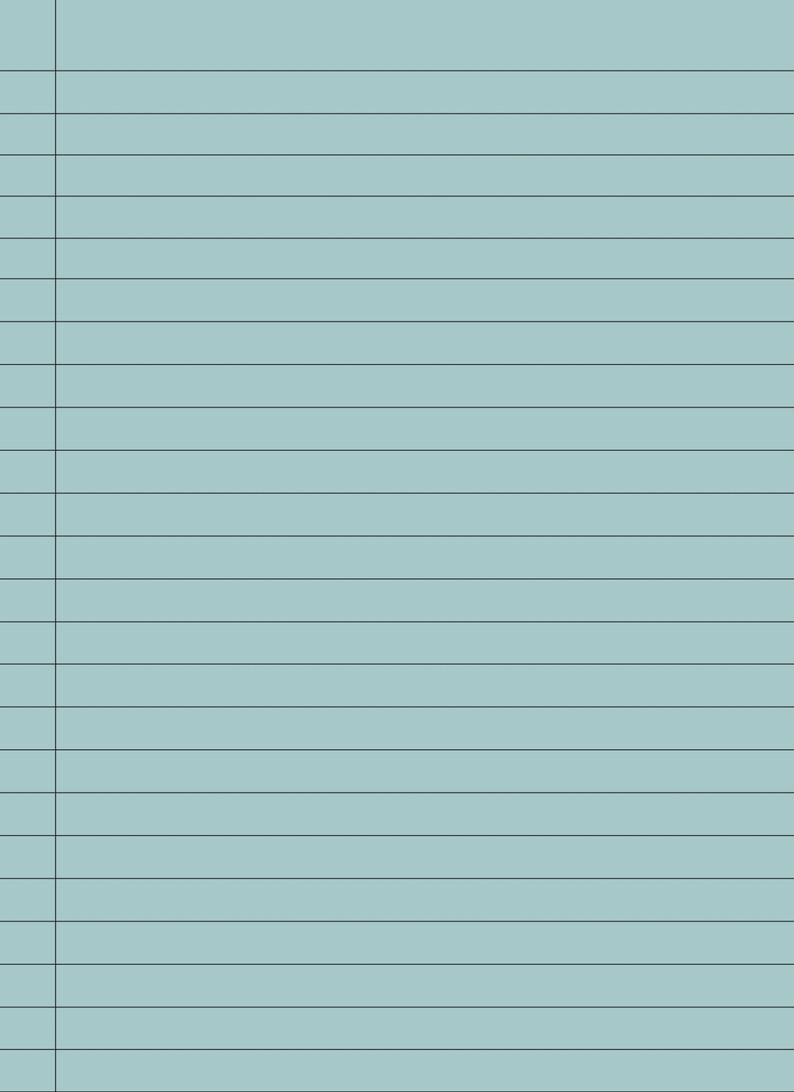 May include: A light blue notebook with horizontal black lines. The notebook has a simple design, with a plain cover and lined pages. The lines are evenly spaced, creating a clean and organized look.