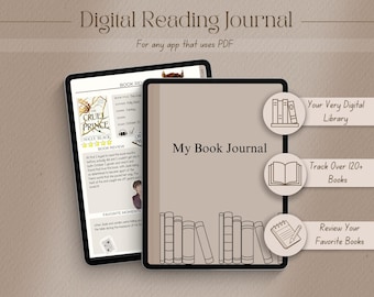 Digital reading journal | Personal Bookshelf - Reading Log | Reading Tracker for Goodnotes, notability and any PDF Apps