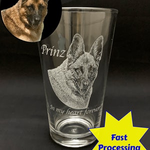 Pet Memorial Pint Glass, Custom Pint Glass, Personalized Beer Glass, Photo Engraved Pint Glass, Personalized Pint Glass,