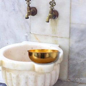 Handmade Copper Hammam Bowl – Traditional Turkish Bath Basin – Ottoman Style Hammam Accessory