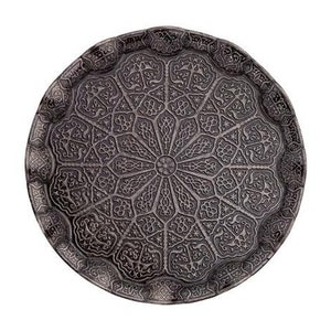 Tray Double - Round Metal Casting  - Pewter Colour