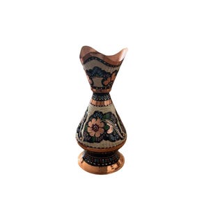 Handmade 100% Copper Patterned Decorative Vase – Traditional Turkish Design