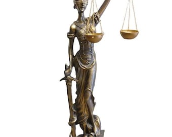 Escultura de la Dama de la Justicia Ciega / Estatua de la Diosa Temis / Decoración de despacho de abogados y regalo para abogados / Figura de mitología antigua