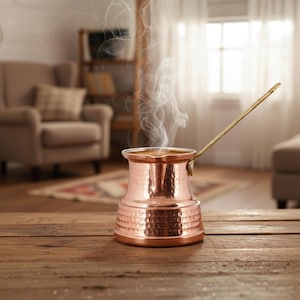 Cafetera de cobre hecha a mano, cezve turco, cafetera de cocina, cafetera espresso tradicional, regalo para amantes del café.