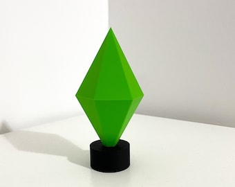 Sims Plumbob Statue | Green Crystal Gem | Gamer | Gaming Decor Idea | Birthday Gifts | Christmas | Fan Art