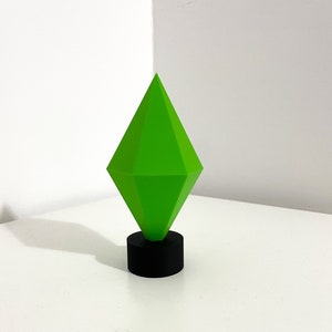 Sims Plumbob-standbeeld | Groene kristallen edelsteen | Gamer | Idee voor gaming-decor | Verjaardagscadeaus | Kerstmis | Fankunst