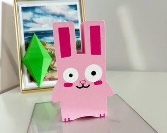 Pink Bunny Freezer Statue | Display Bunny | Gaming Decor Idea | Birthday Gifts | Sims Inspired Fan Art