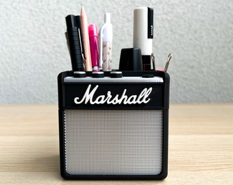 Porte-stylo de bureau AMP Marshall | Organiseur de bureau | Idée cadeau artistique de bureau de musicien pour lui | Personnalisez votre SAP