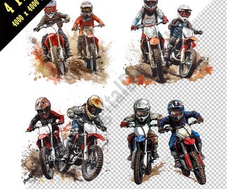 Cute Two Motocross Kids PNG, Dirt Bike Kid, Motocross Buddy Riding through Mud, Off road PNG, Motocross Boy PNG,Diy Crafts & Designs,Clipart
