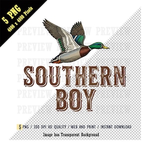 Southern Boy duck PNG, Southern and Camo, Sublimation, Boys Hunting png, outdoor hunting, Mallard Duck Watercolor, DIY Crafts & Designs