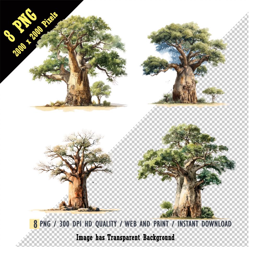 High-quality Madagascar Baobab Tree Clipart, Africa Baobab Tree Digital ...
