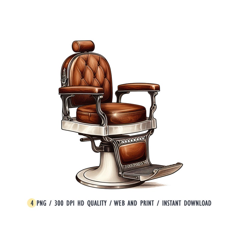 Hairdresser Chair PNG, Retro Vintage Barber Salon Shop, Hair, Shave