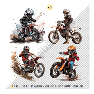 Aquarel crossmotor kinderen png, kinderen crossmotor, clipart motorcrossbuddy, offroad, motorcrossjongen png, T-shirt, doe-het-zelfartikelen, instant download