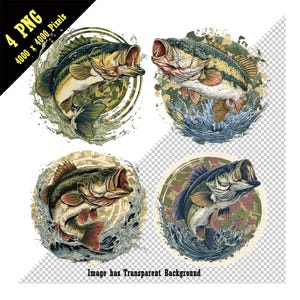 Pesca de lubina saltando con camuflaje PNG, sublimación de lubina, pescador, diseño de camuflaje clásico, camuflaje circular, archivo de imagen, descarga digital