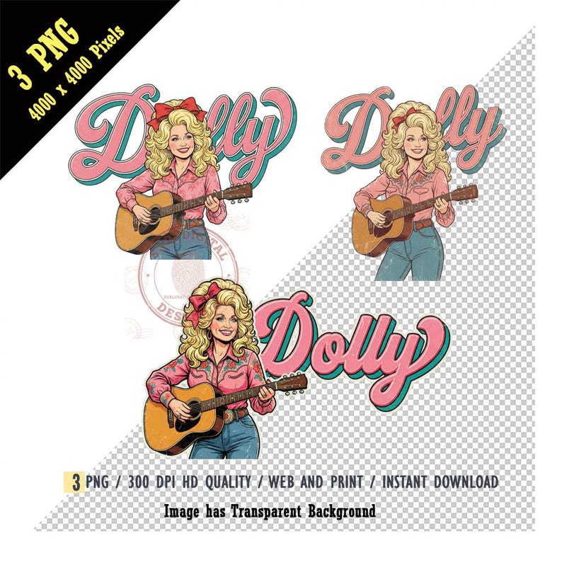 Dolly In Script Retro Dolly Inspired PNG Sublimation, Vintage Country Music Queen ...