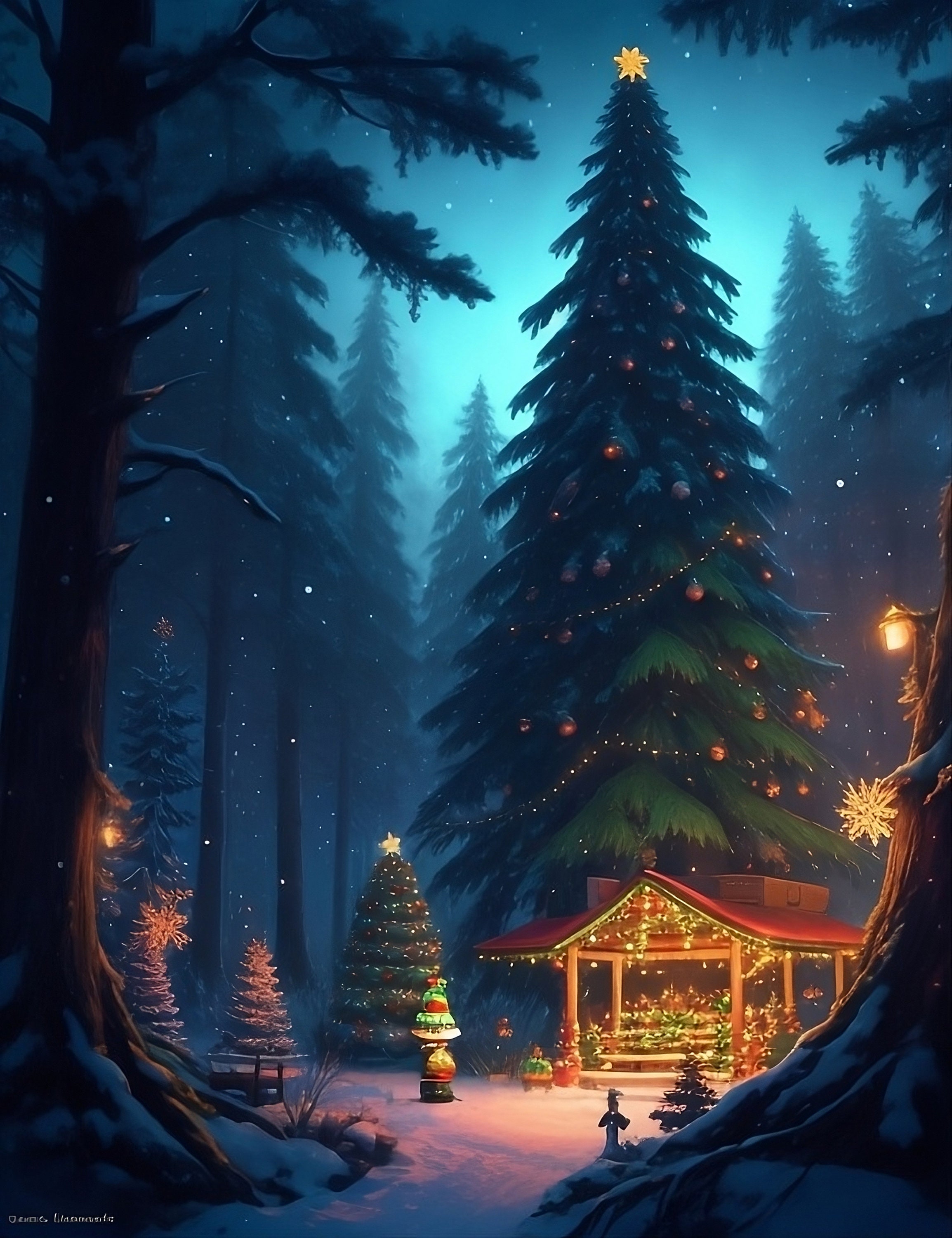 Christmas Wallpaper With Beautiful Lights and Magical Vibe , Christmas