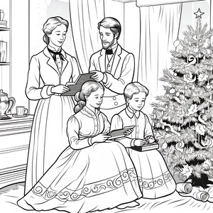 Victorian Christmas Printable Coloring Scenes - Set of 10 - Etsy