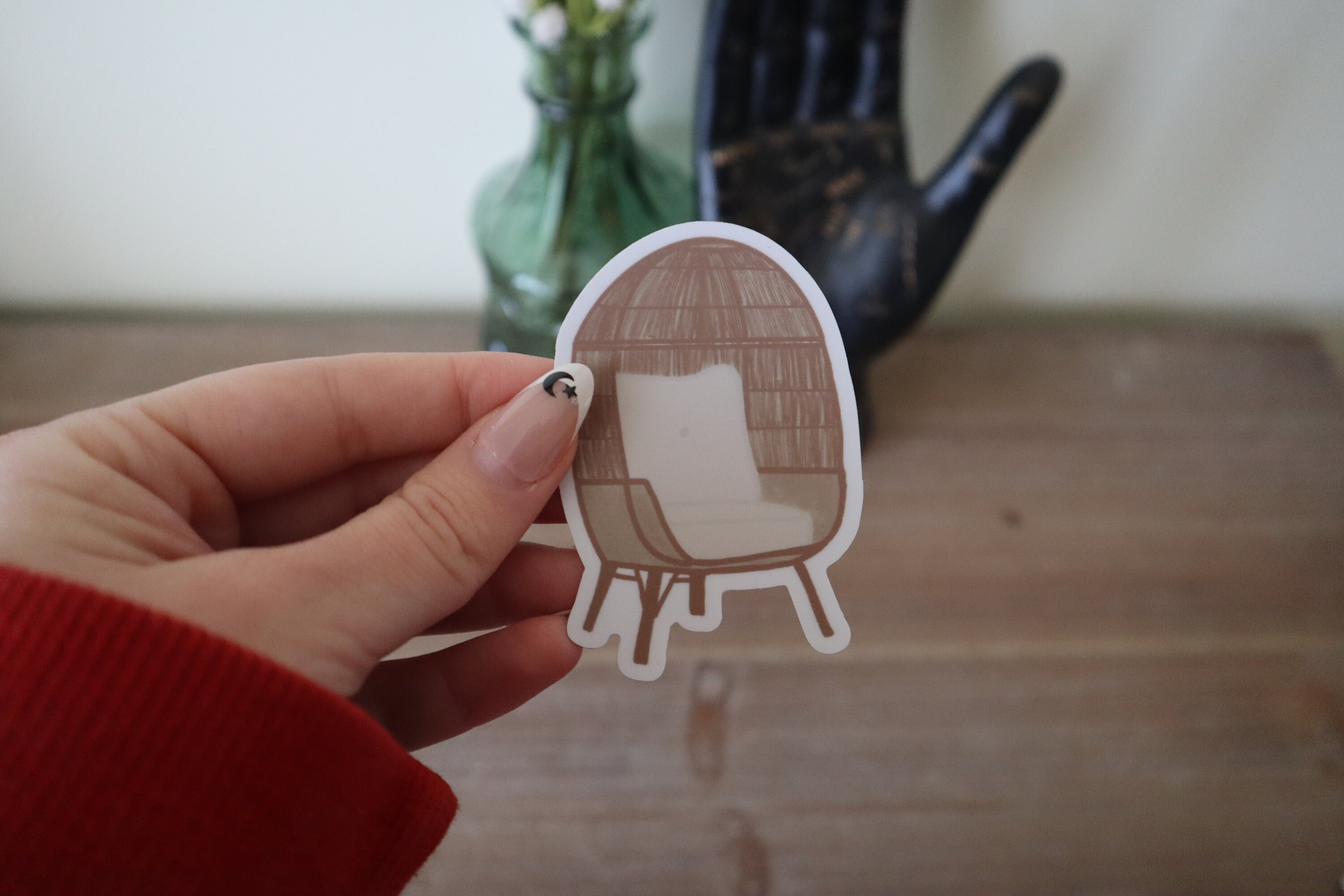 Sticker chaise oeuf de lecture