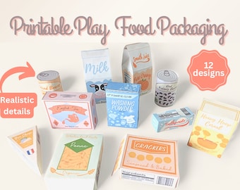 Dramatic Play Supermarket Packaging for Children's Pretend Shop or