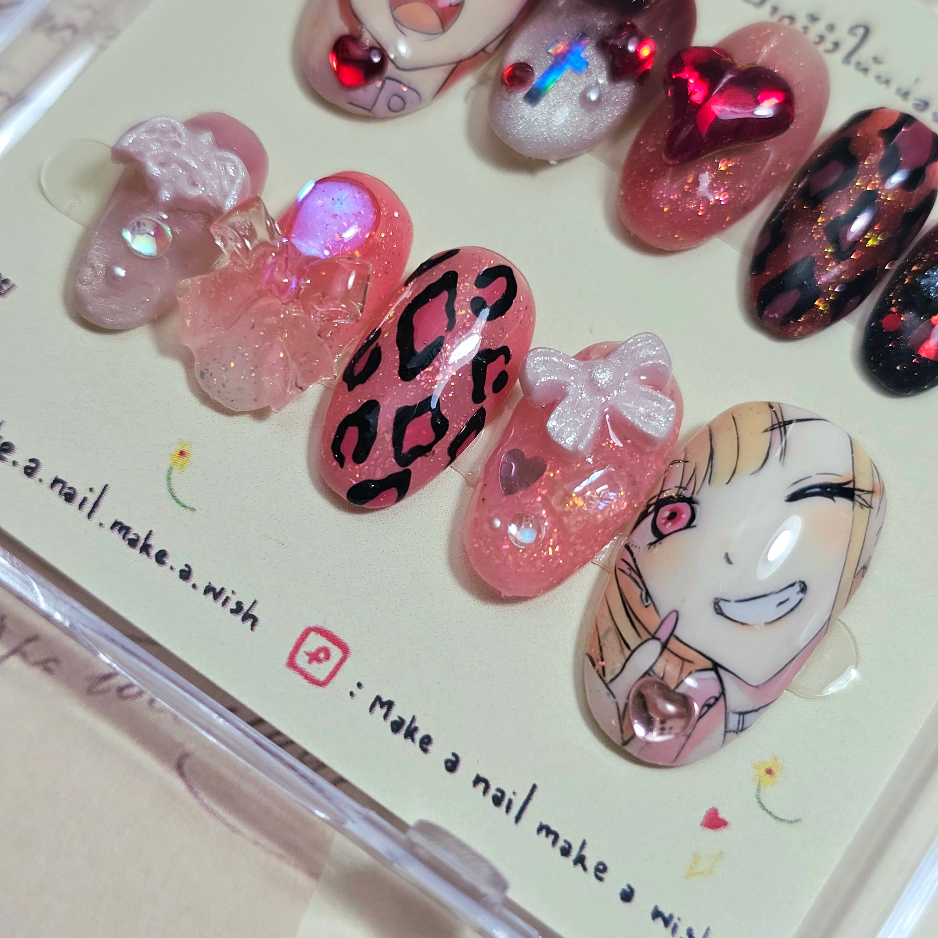 My dress up darling press-on nails [ open for custom made ] fake nails / handmade / nail art /  premieum press on nail / reuable nails