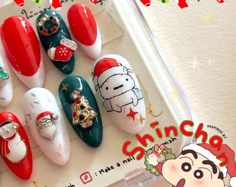 SHINCHAN&#39;S INSPIRATION press on nails [ open for custom made ] fake nails / nails /  nail art /  premium press on nail / reuable nails