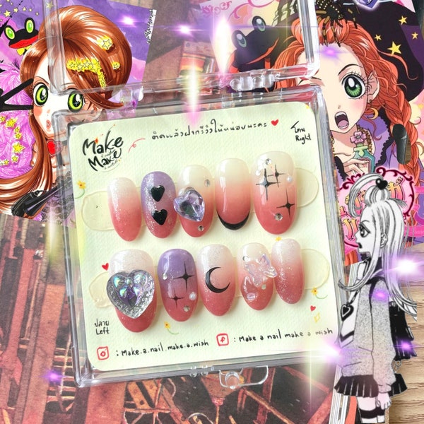 SUGAR SUGAR RUNE press-on nails [ open for custom made ] fake nails / handmade / nail art /  premieum press on nail / reuseable nails