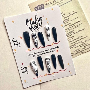 Uñas postizas TOMIE MANGA [abiertas para fabricación personalizada] uñas postizas / hechas a mano / uñas / arte de uñas / uñas postizas premium / uñas reutilizables