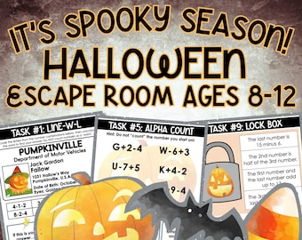 Halloween Escape Room (Printable) Kit (Includes Party Decorations)