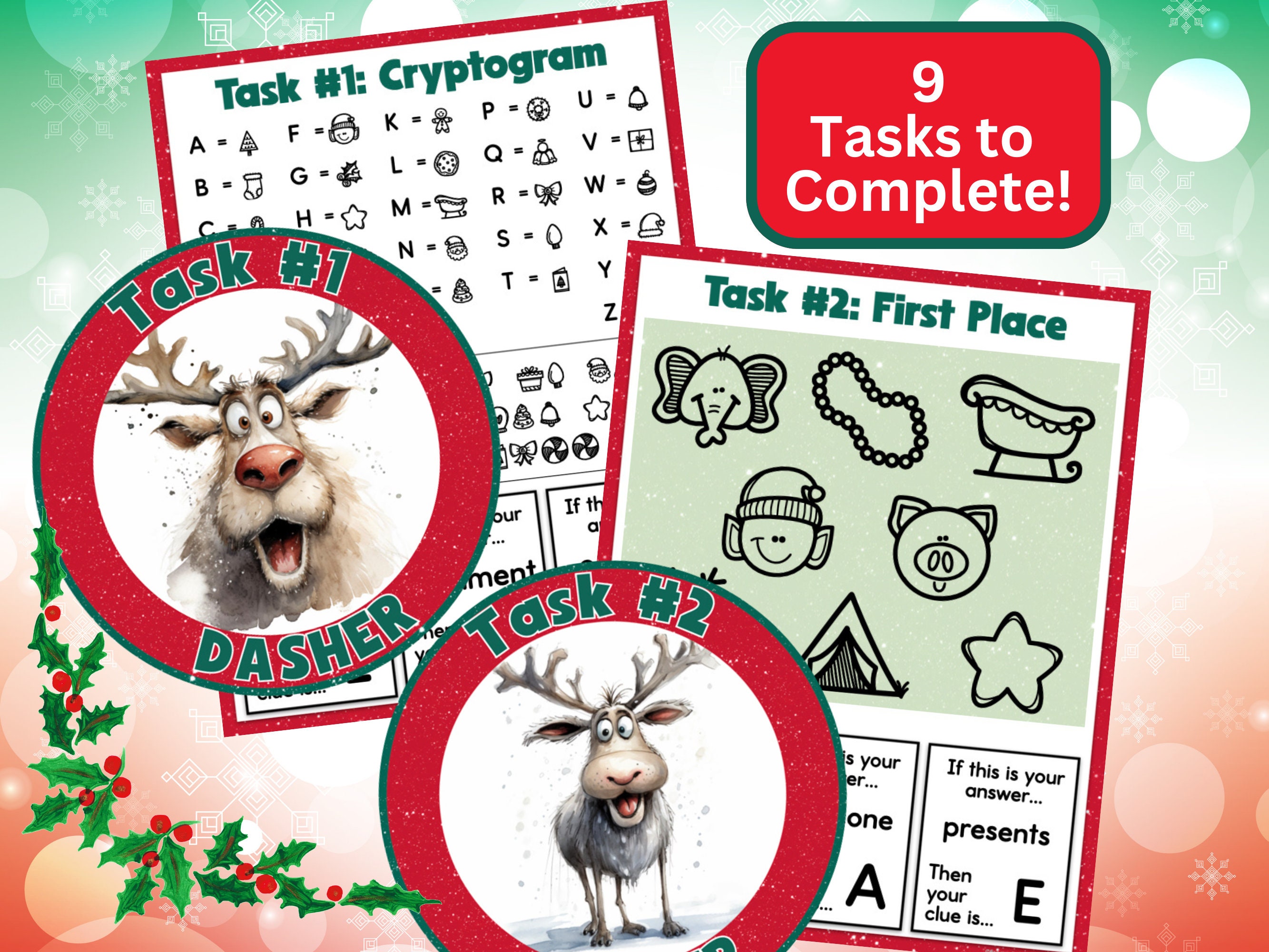 Christmas Hide and Seek With Santa Printable Escape Room Game (ages 8 ...
