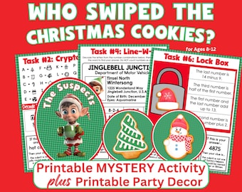 Christmas Cookie Mystery Game: Holiday Printable Kit, Ages 8-12