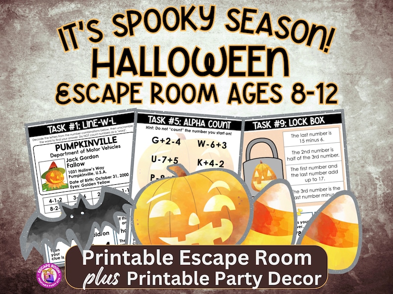 Halloween Escape Room Printable Kit Includes Party Decorations image 1