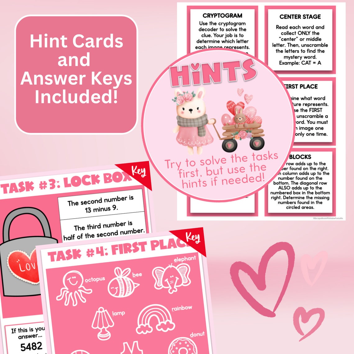Secret Admirer Valentine's Day Themed Kids Mystery Printable Game Kit ...