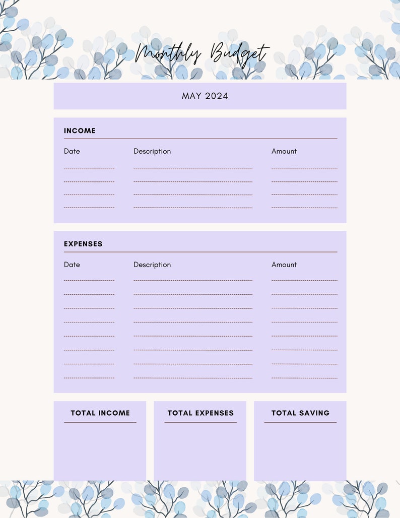 2024 BUDGET PLANNER Digital & Printable Budget Planner and Savings