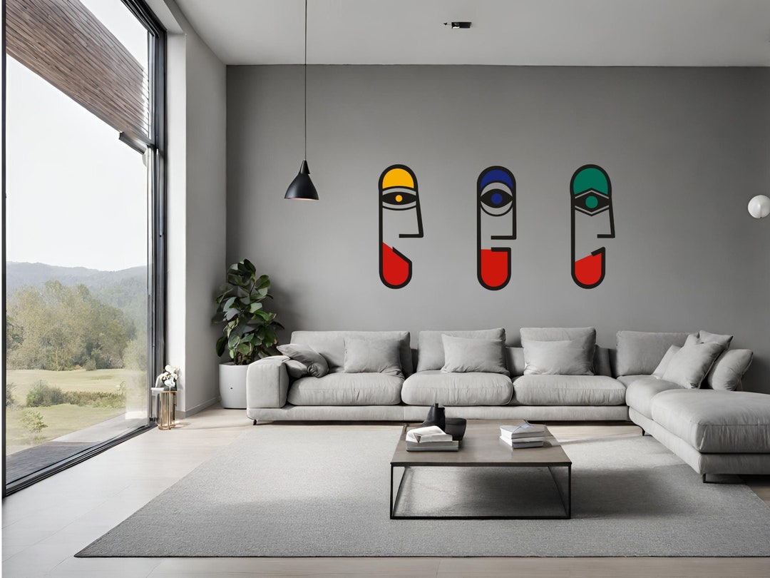 Colorful Triplets Decor, Colorful Metal Wall Decor, Multicolor Metal