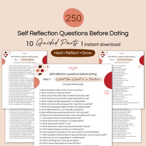 250 Self Reflection Questions Before Dating | Journal Prompts PDF (Digital Download)