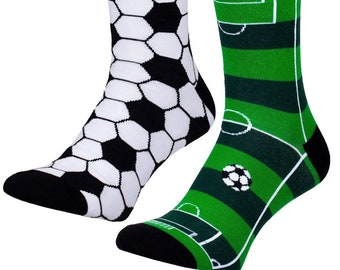Football Soccer Man Socks, Funny Socks, Cozy Socks, Casual, Fun Design, Crazy, Cool, Gift Idea, Perfect Gift, Men Socks, Mismatched