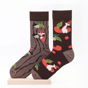 Squirrel Nuts Unisex Socks, Funny Socks, Cozy Socks, Men Socks, Woman Socks, Fun Design, Cool Socks, Gift Idea, Perfect Gift, Mismatched