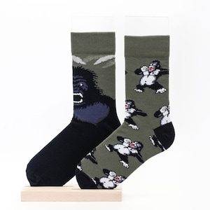 Calcetines unisex de gorila, calcetines divertidos, calcetines cómodos, calcetines para hombre, calcetines para mujer, diseño divertido, calcetines locos y geniales, idea de regalo, regalo perfecto, no coincidentes
