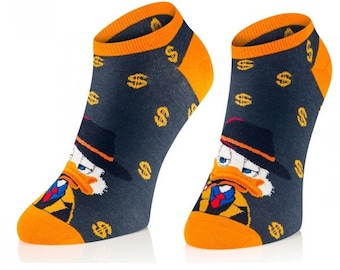 Scrooge Uncle Dollars Socks, Mc Duck Socks, Funny Socks, Cozy Socks, Men Socks, Colorful Socks, Gift Idea, Perfect Gift, Mismatched