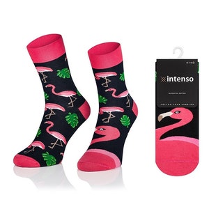 Flamingo Bird Socks, Funny Socks, Cozy Socks, Men Socks, Woman Socks, Crazy Socks, Colorful Socks, Gift Idea, Perfect Gift, Mismatched