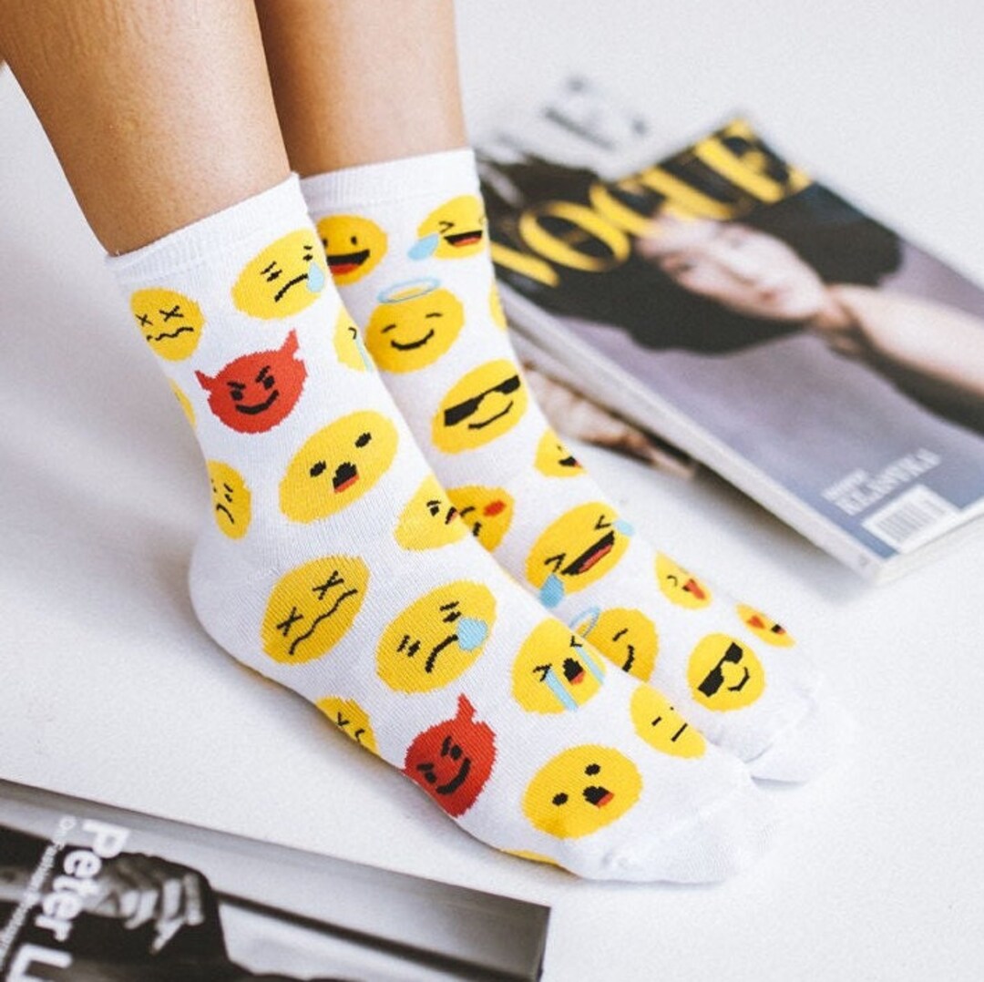 Emoticons Emote Socks Variants, Emote, Funny Socks, Cozy Socks, Casual