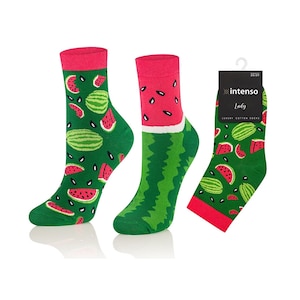 Watermelon Pineapple Strawberry Peach Fruit Women Socks Variants, Funny Socks, Cozy, Colorful Socks, Gift Idea, Perfect Gift, Mismatched