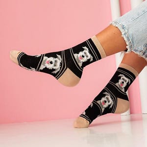 Schnauzer Dog Unisex Socks, Socks, Funny Socks, Cozy Socks, Crazy Socks, Colorful Socks, Gift Idea, Perfect Gift, Mismatched