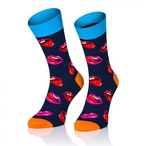 Colorful Alluring Lips Socks, Funny Socks, Cozy Socks, Men Socks, Woman Socks, Colorful Socks, Gift Idea, Perfect Gift, Mismatched