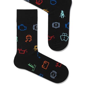 Check Engine Control Lights Fasten Seatbelts Unisex Socks, Socks, Funny Socks, Cozy Socks, Crazy Socks, Colorful Socks, Gift Idea