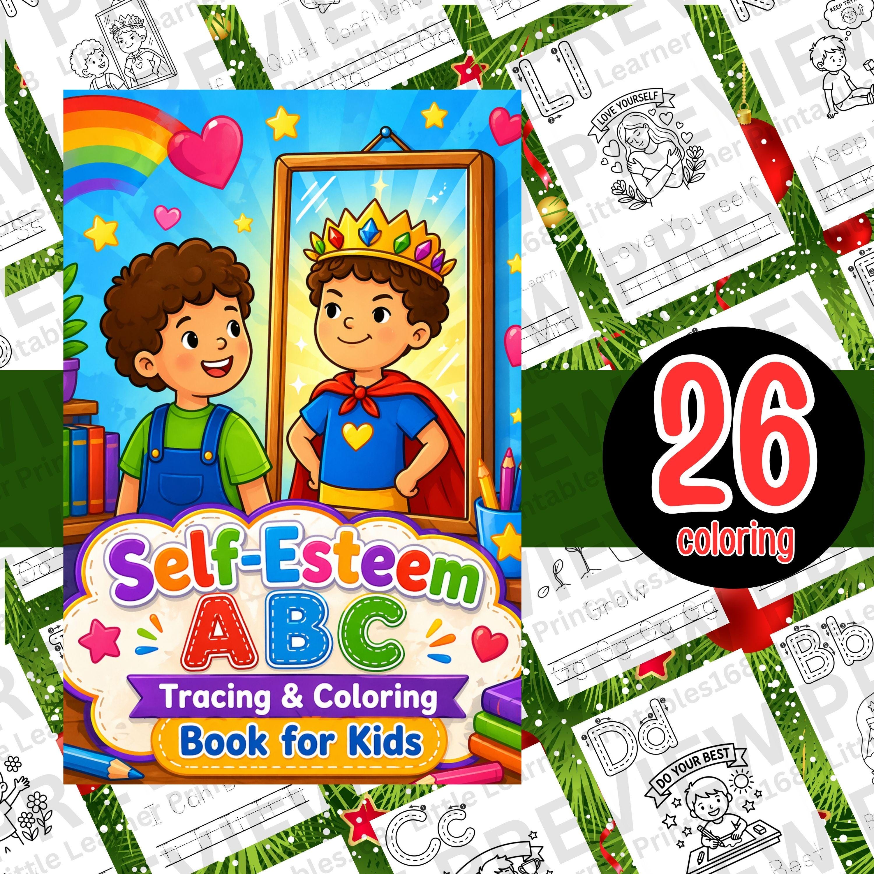 Self Esteem ABC Tracing Coloring Book for Kids Confidence Building ...